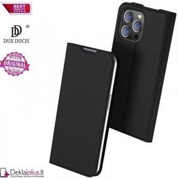 Dux Ducis dirbtinės odos viršelis - juodas (Apple Iphone 14 Pro)